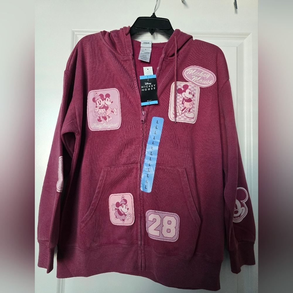 Disney Womens/Teen Mickey/Minnie Jacket - Maroon and Pink